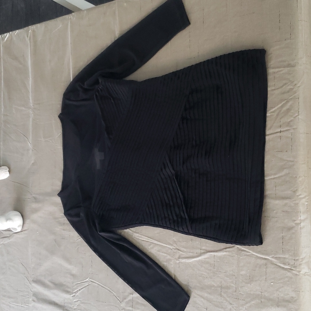 Boston Proper XS Black Sheer Sexy Shirt